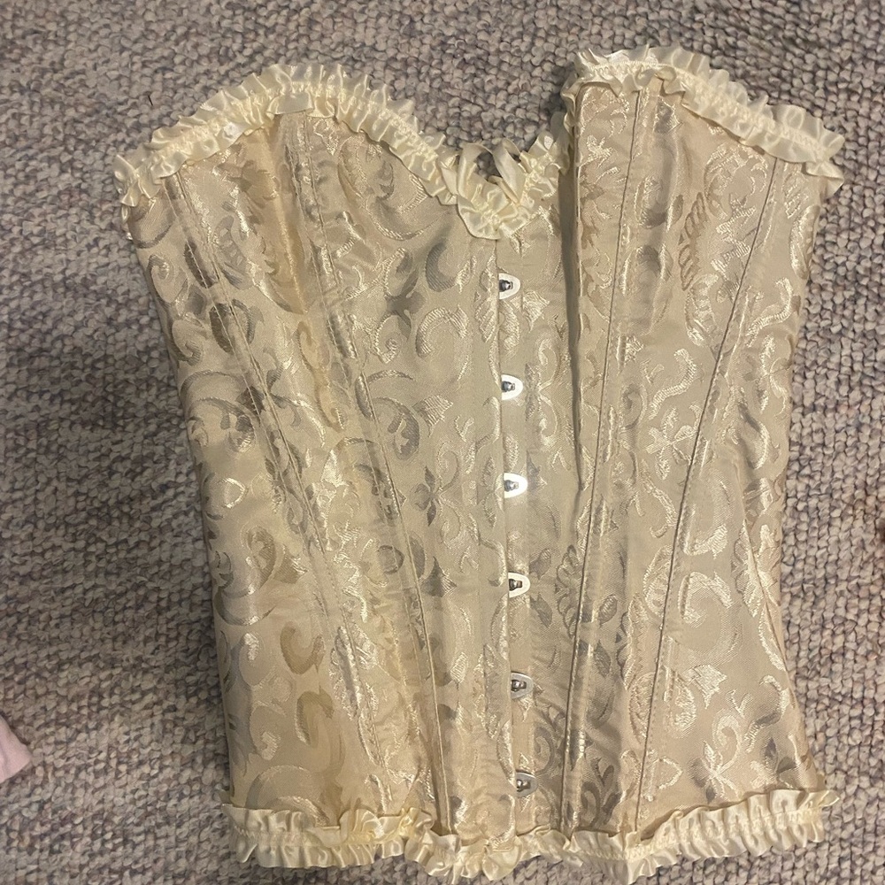 Elegant Cream Brocade Corset